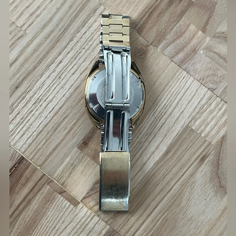 Seiko DX Automatic Rare Vintage Men’s Watch Gold Bracelet Case Silver Dial